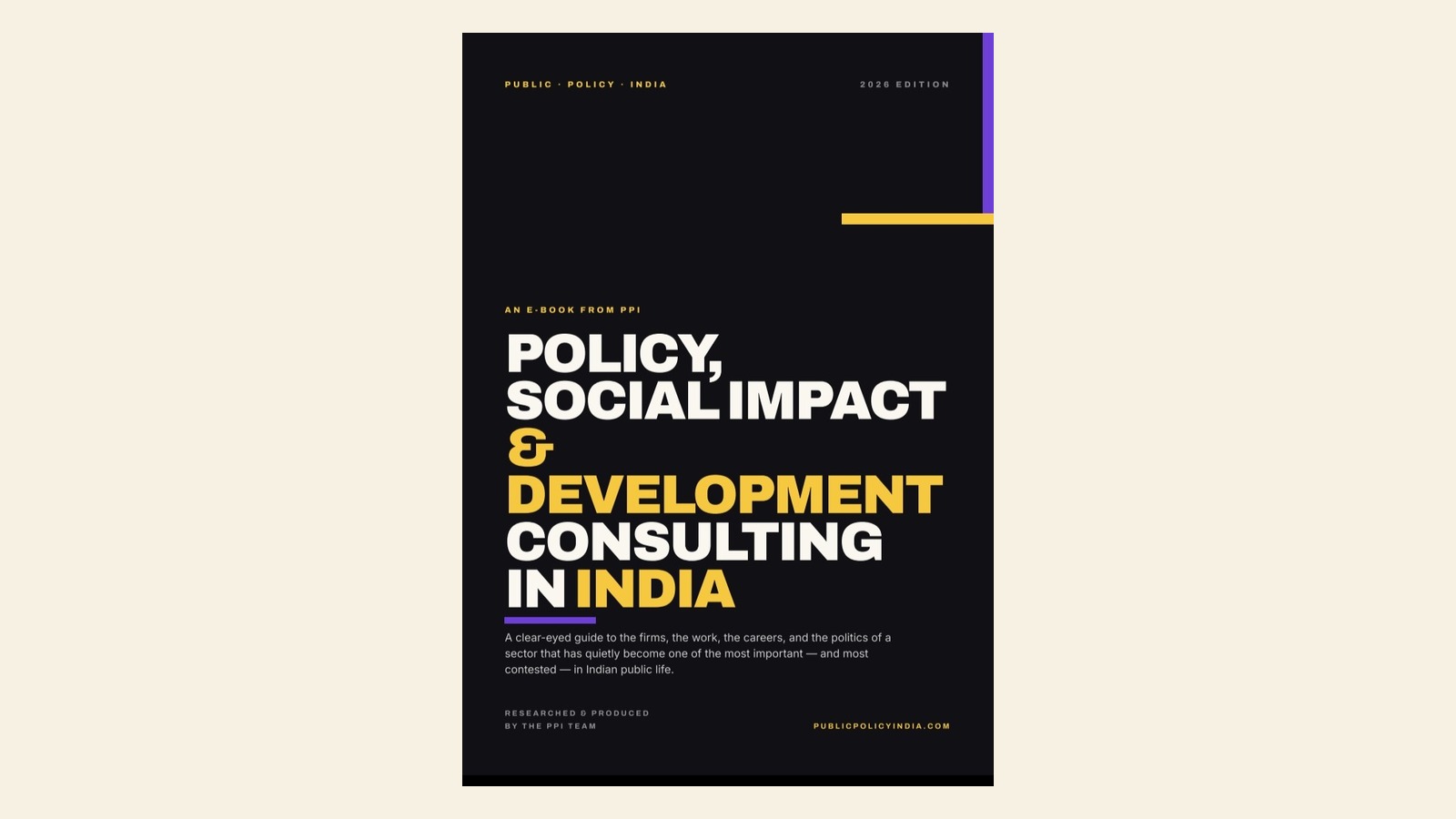 Cover of the PPI e-book Policy, Social Impact and Development Consulting in India, 2026 edition