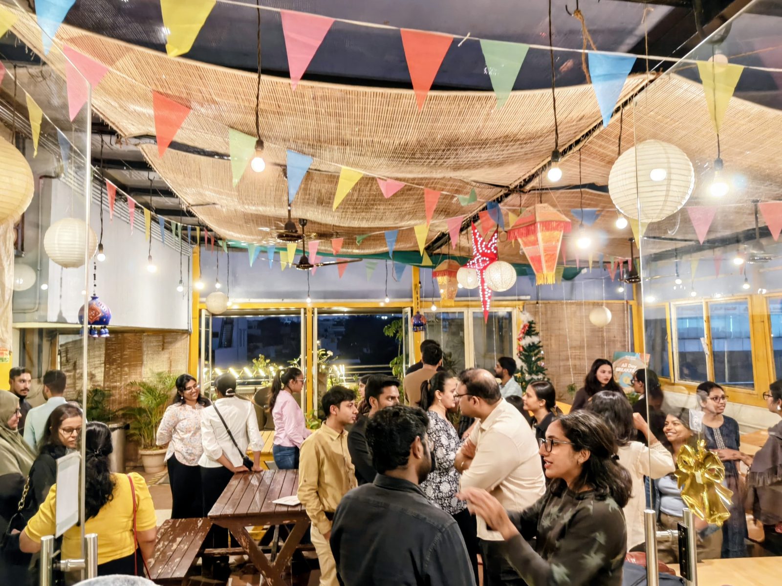 Members in conversation at an evening Policy Circle