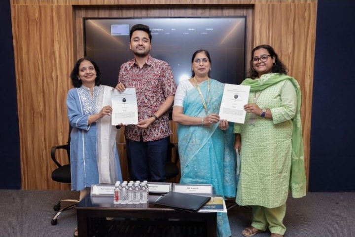 Public Policy India and RV University representatives with the signed MoU in Bengaluru.