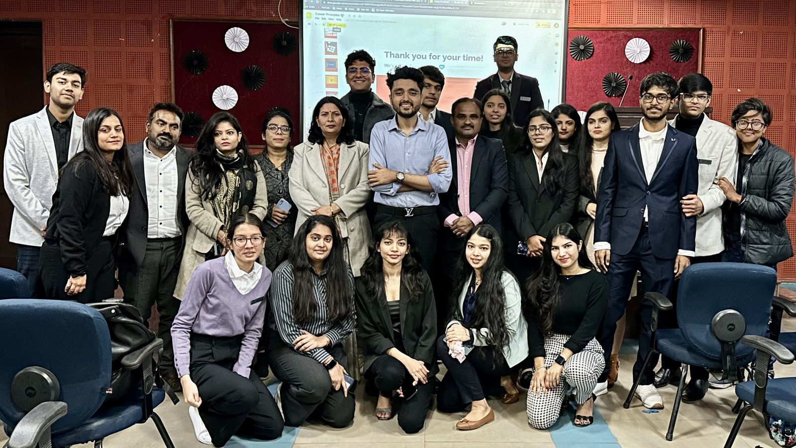 The PPI team with students and faculty after a campus policy talk